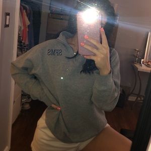 grey quarter zip pullover jerzees